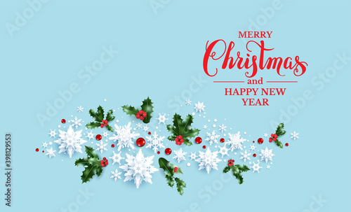 Festive design with garland and lettering