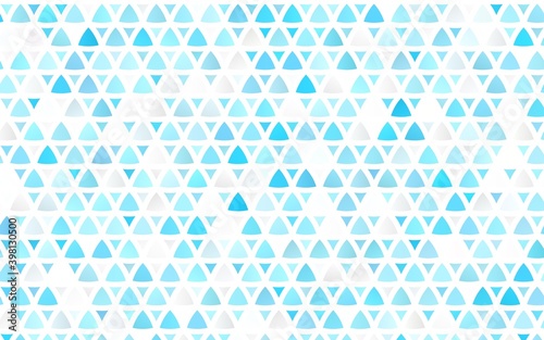 Light BLUE vector seamless texture in triangular style. Triangles on abstract background with colorful gradient. Pattern for design of window blinds, curtains.