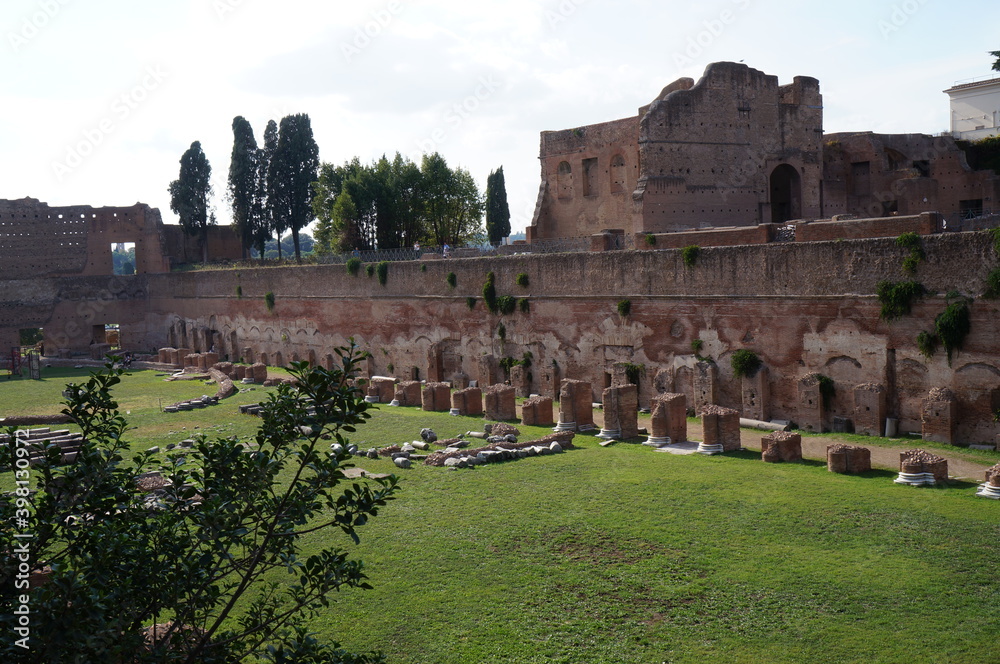 The ancient structures of Roman Forum in Rome