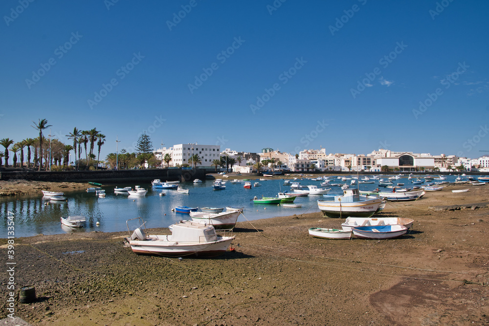 view of the Charco area, in Arrecife Canary Islands, Lanzarote.
