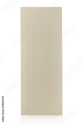 Wooden door isolated on white background. Plastic door