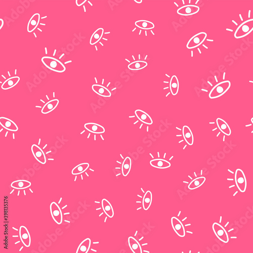 Seamless pattern with randomly scattered eyes drawn by hand. Doodle, sketch. Girly vector illustration.