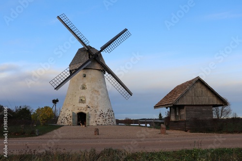 Old windmill in the Latvian village of Arishi on November 6, 2020