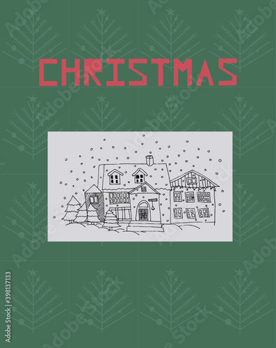 christmas card with christmas tree