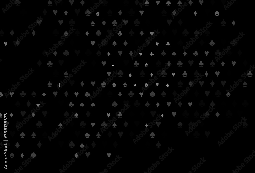 Fototapeta premium Dark Silver, Gray vector pattern with symbol of cards.