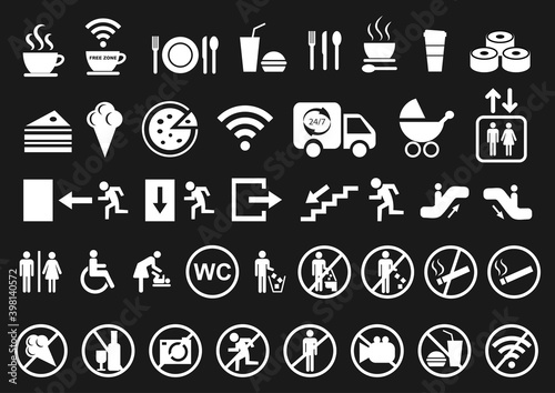 Set of public icons. Vector illustration.