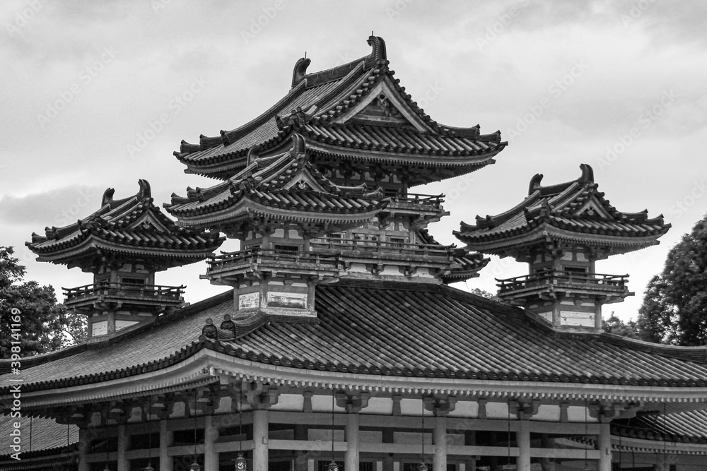 black and white temple