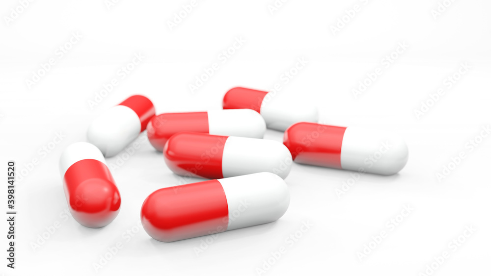 Capsules isolated on white background . Medical Pill Icon Closeup Isolate , Three dimensions Capsules isolated on white background . Medical Pill Icon Closeup Isolate , Three dimensions