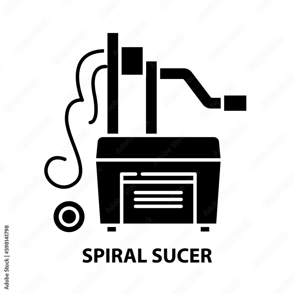 spiral sucer icon, black vector sign with editable strokes, concept illustration spiral sucer icon, black vector sign with editable strokes, concept illustration