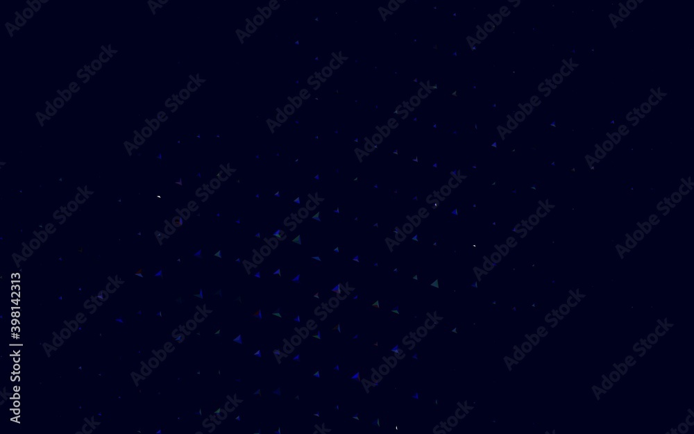 Fototapeta premium Dark Blue, Red vector background with triangles.
