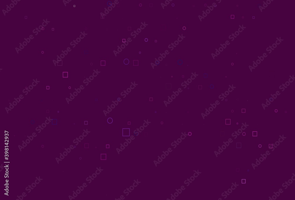 Light Purple, Pink vector pattern with spheres, squares.