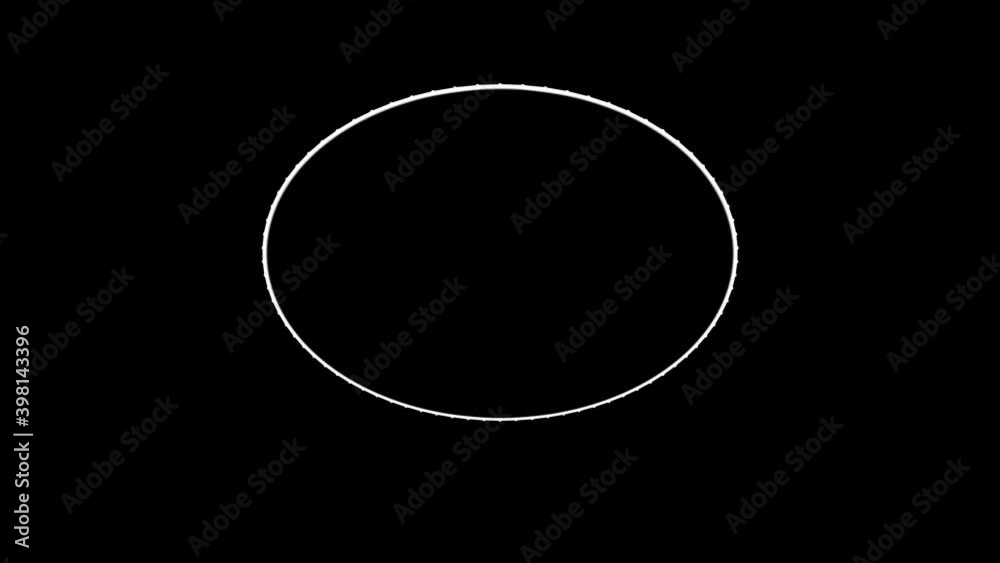 Abstract white simple circle rotating on black background