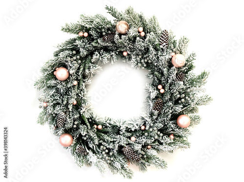 Christmas wreath isolated on a white background