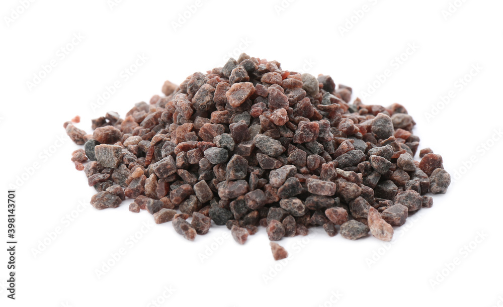Pile of Himalayan black salt isolated on white Pile of Himalayan black salt isolated on white