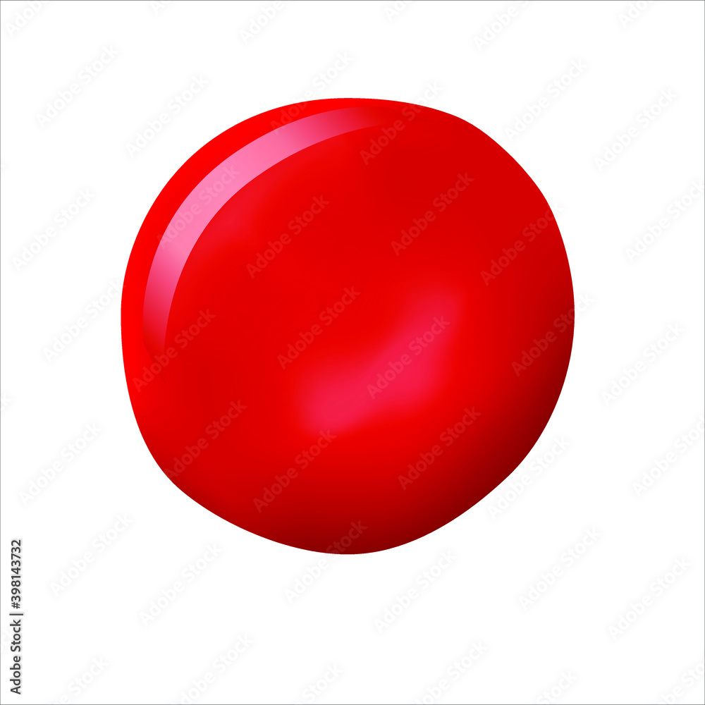 Red color abstract shape nail varnish on white background Red color abstract shape nail varnish on white background