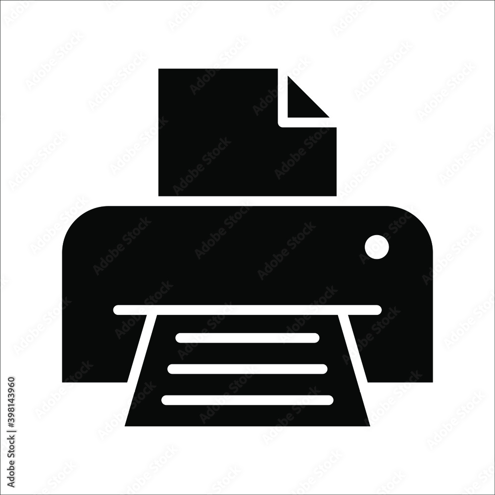 Printer icon vector. Simple Print sign