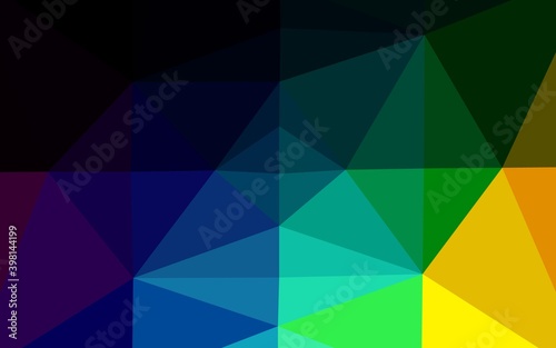 Dark Multicolor  Rainbow vector abstract polygonal texture. Triangular geometric sample with gradient.  Textured pattern for background.