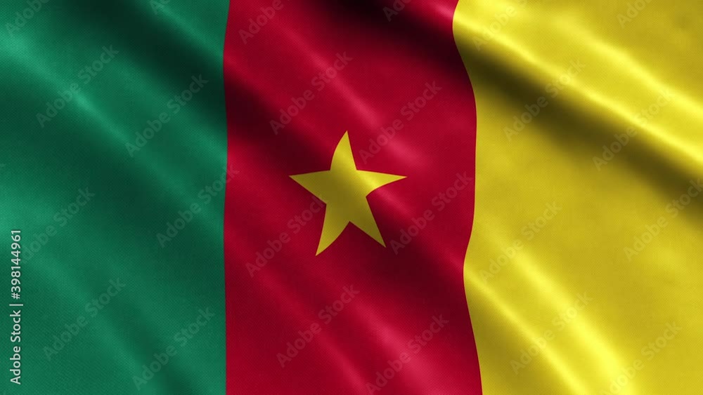 Cameroon National Flag Country Banner Waving 3D Loop Animation. Cameroon National Flag Country Banner Waving 3D Loop Animation.