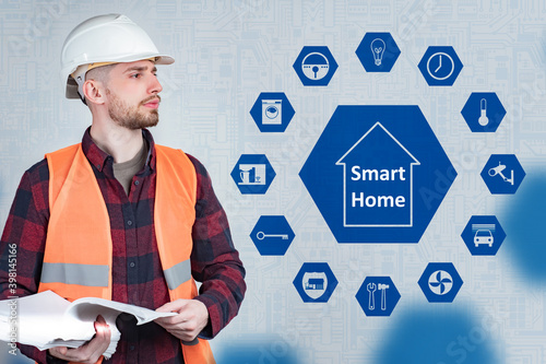 Smart home technology. Male...