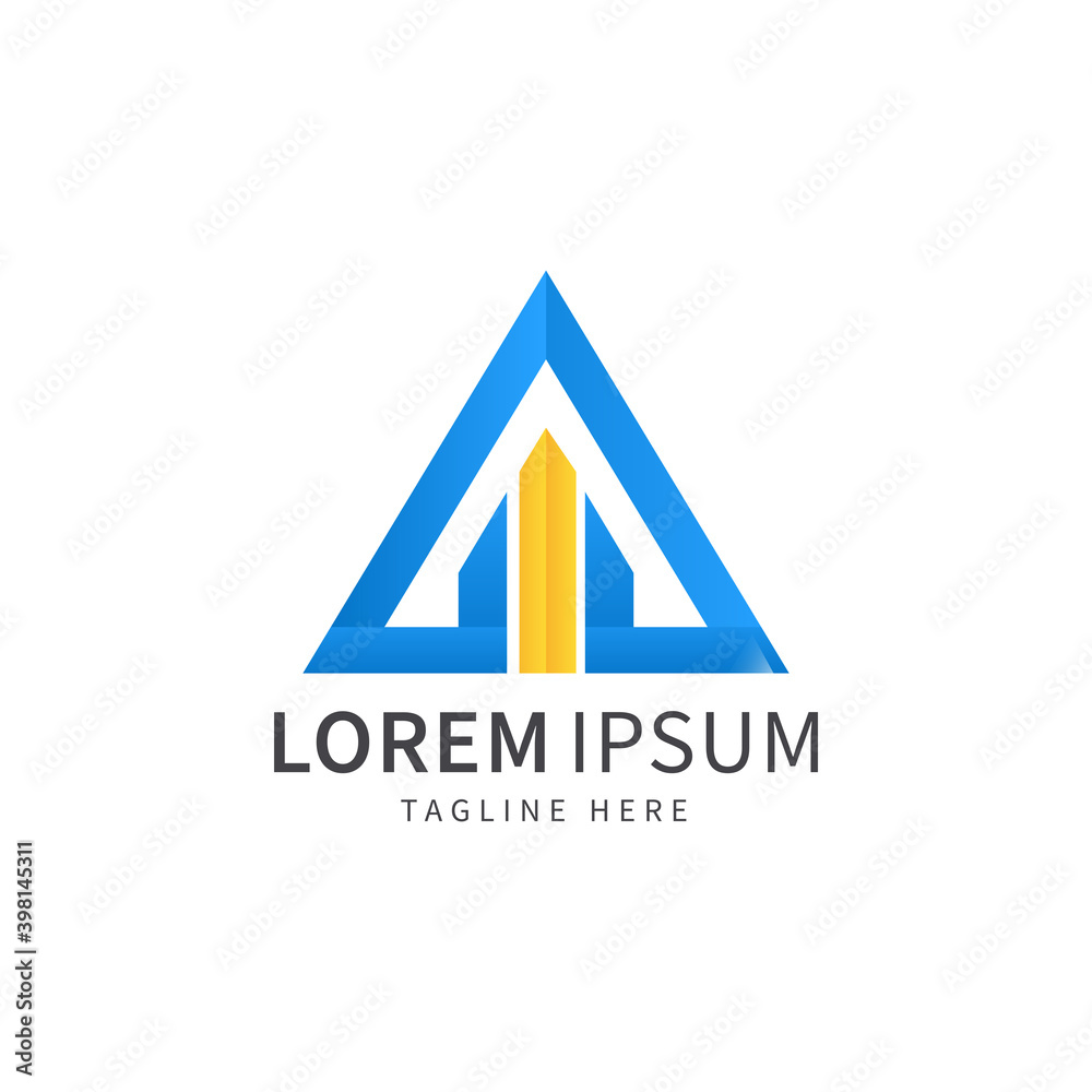 Triangle abstract gradient logo for your company vector Triangle abstract gradient logo for your company vector