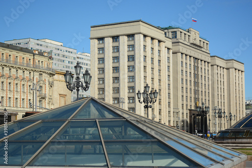 MOSCOW, RUSSIA - October 11, 2018: View from Aleksandrovskiy Sad located in the city center photo