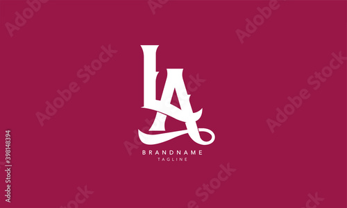 Fotografia Alphabet letters Initials Monogram logo LA, AL, L and A