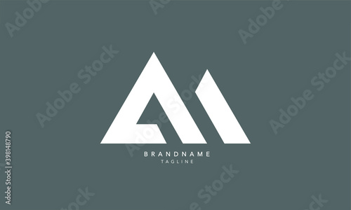 Alphabet letters Initials Monogram logo AM, MA, A and M