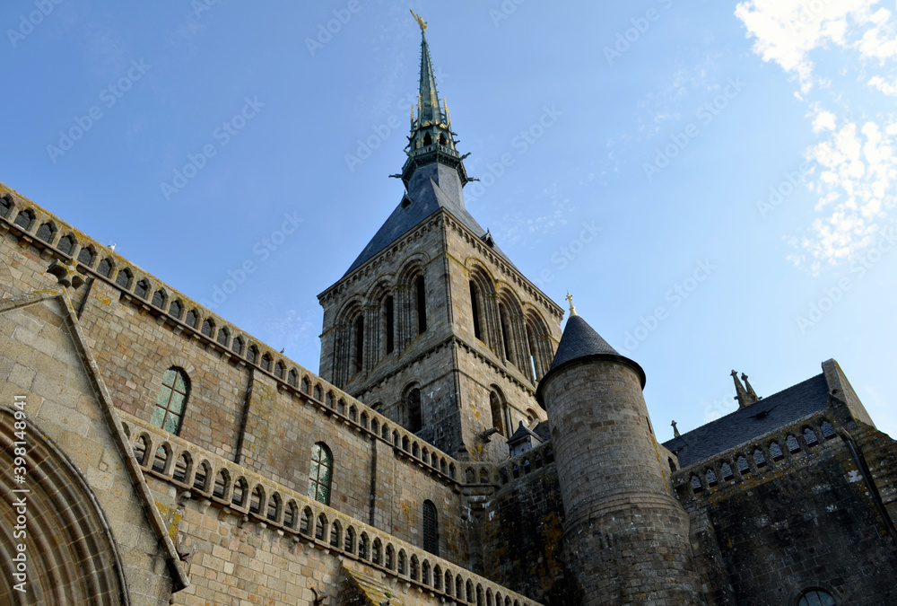 Close View of the Church at Mont_Saint-Michel Abbey