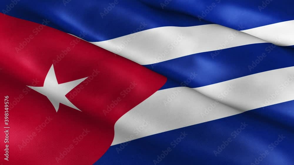 Cuba National Flag Country Banner Waving 3D Loop Animation. Cuba National Flag Country Banner Waving 3D Loop Animation.
