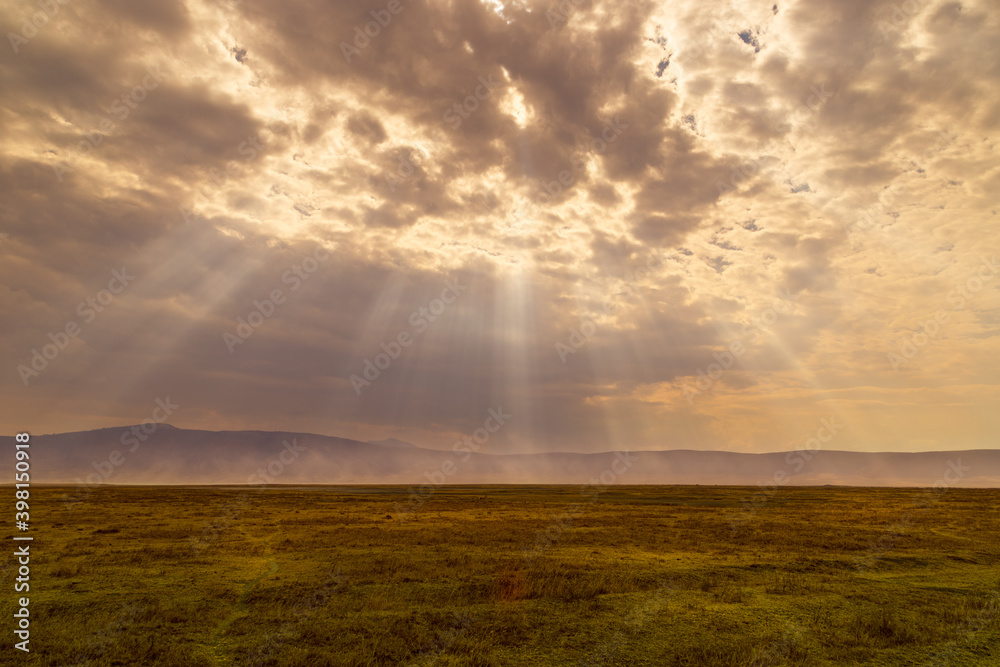 God Rays, Ngorongoro Crater, Tanzania, Africa God Rays, Ngorongoro Crater, Tanzania, Africa