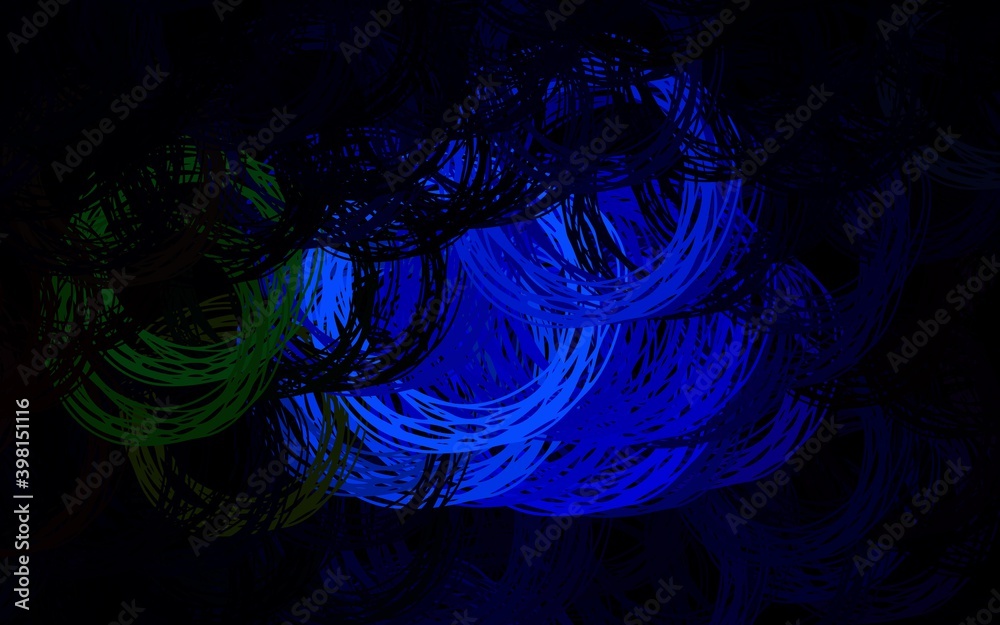 Fototapeta premium Dark Multicolor vector background with bent lines.