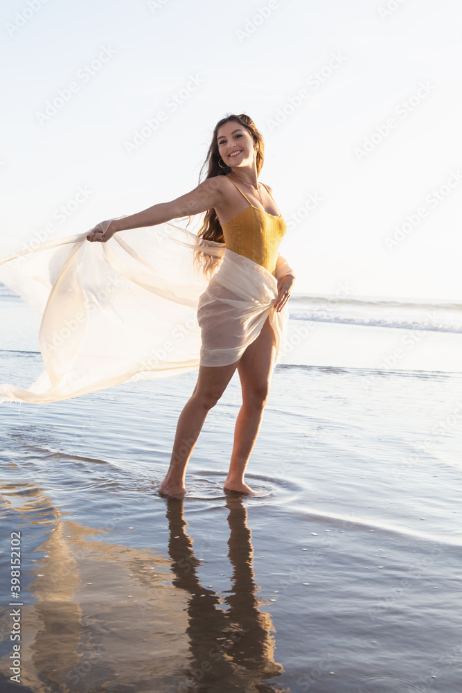 beautiful young woman at the beach beautiful young woman at the beach