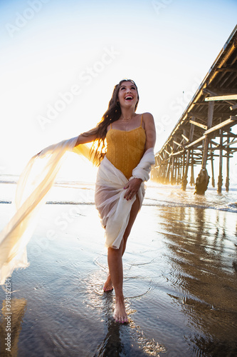 beautiful young woman at the beach