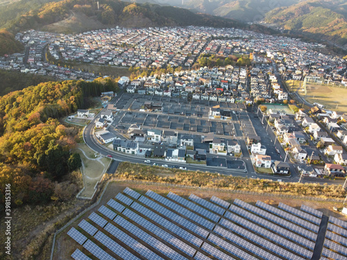 太陽光発電の町 Photo of renewable energy residential area
