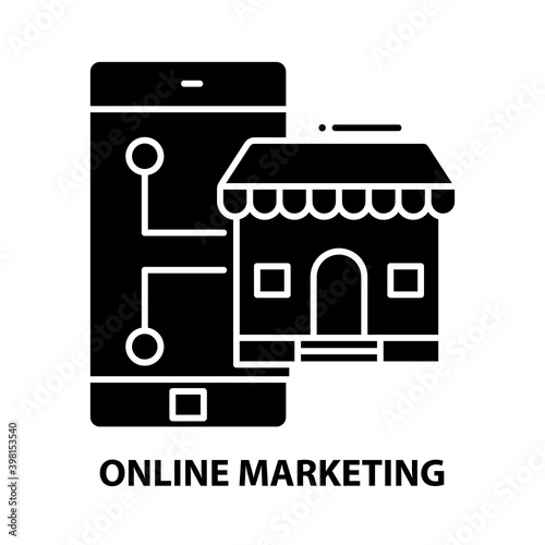 online marketing symbol icon, black vector sign with editable strokes, concept illustration