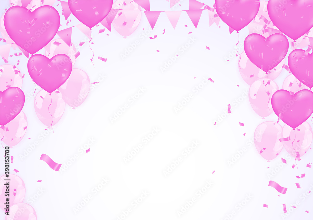 background design template used in celebration of the poster banner festival with pink balloons as the main theme.