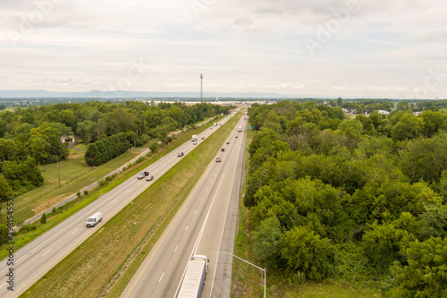 Aerial view of Interstate 81 near Greencastle, Franklin County, Pennsylvania. photo