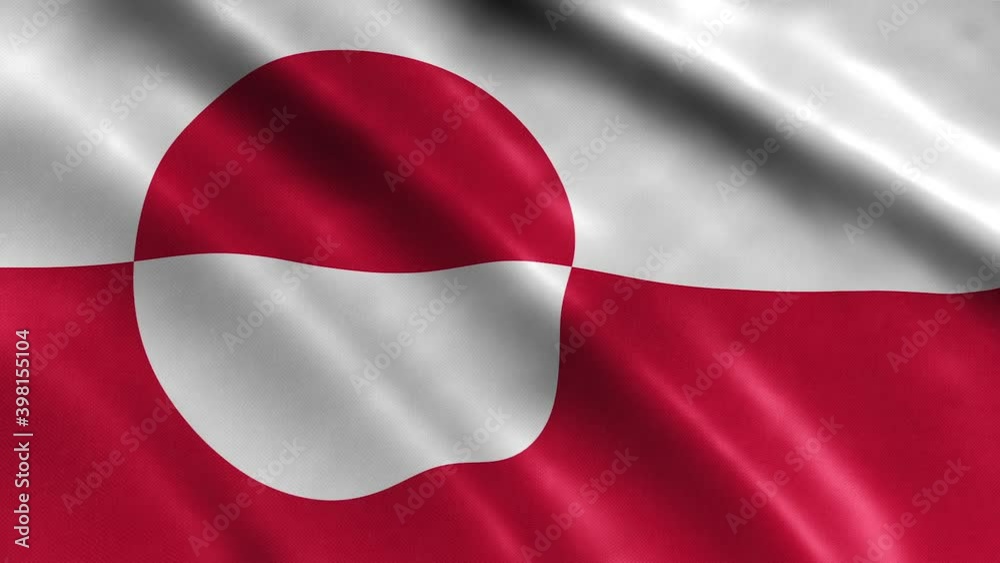 Greenland National Flag Country Banner Waving 3D Loop Animation. Greenland National Flag Country Banner Waving 3D Loop Animation.