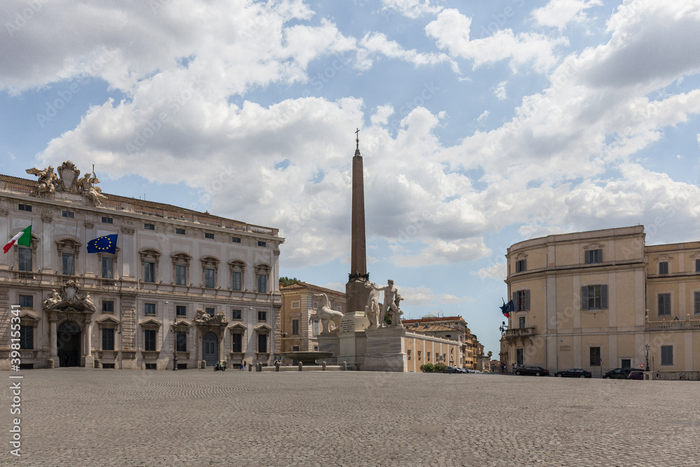The Fountain of Dioscuri at Piazza del Quirinale, Roma, Italy