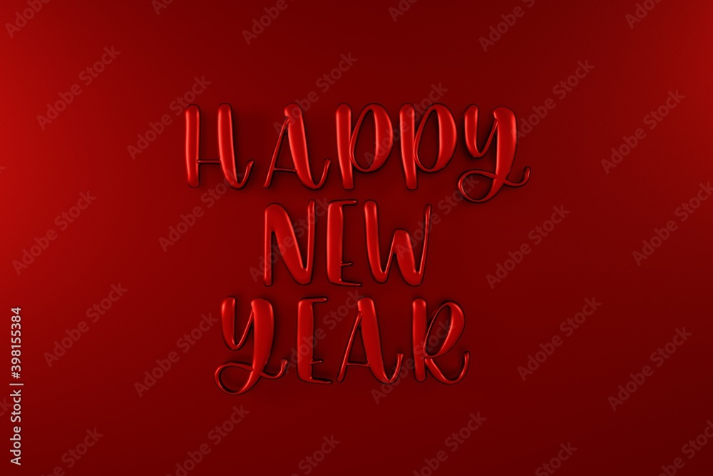 Happy New Year Creative Design Concept, 3D rendering. Happy New Year Creative Design Concept, 3D rendering.