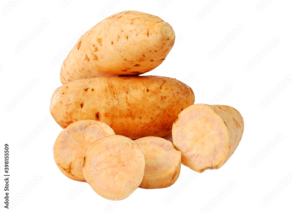 Ipomoea batatas (Ubi Cilembu) sweet potato honey, isolated on white background. Ipomoea batatas (Ubi Cilembu) sweet potato honey, isolated on white background.