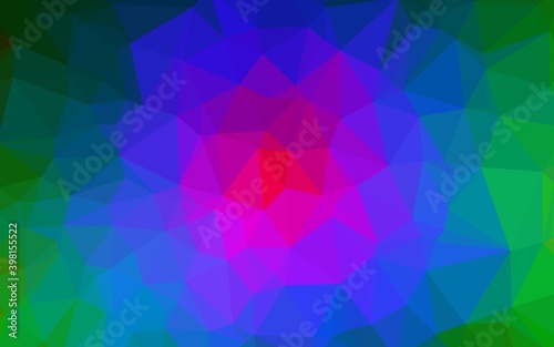 Dark Multicolor  Rainbow vector polygonal pattern. Colorful illustration in Origami style with gradient.  Completely new template for your business design.