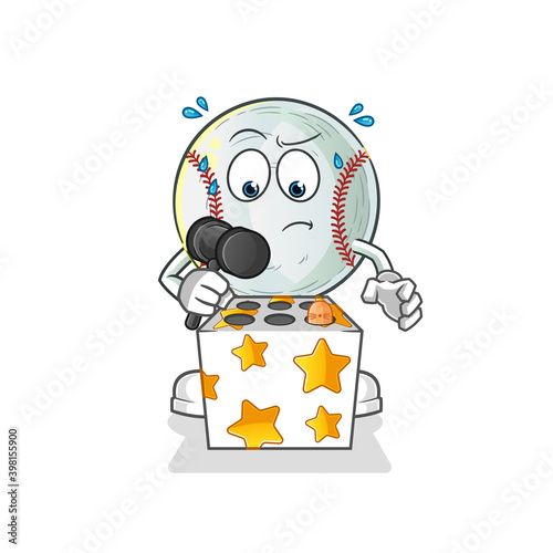 baseball play whack a mole mascot. cartoon vector