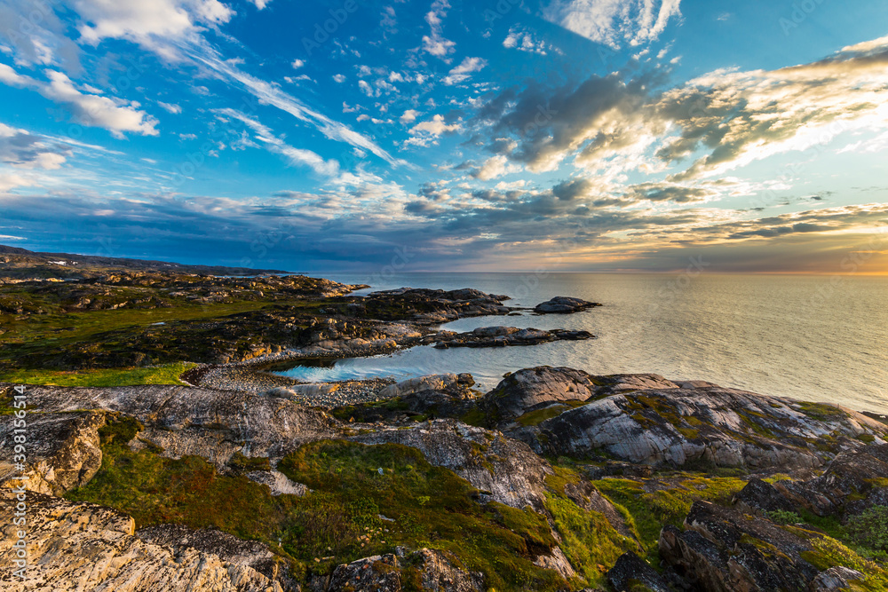 Beautiful arctic summer landscape on Barents sea Beautiful arctic summer landscape on Barents sea