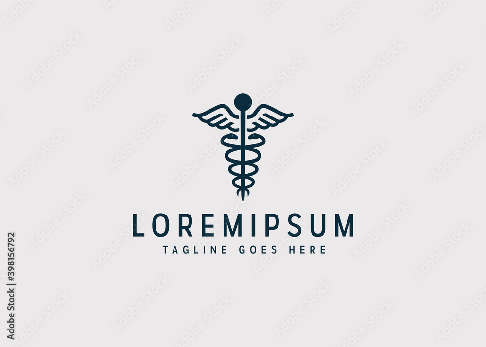 caduceus medical icon design. Illustration of needle and wing symbol of medicine. Vintage logo design vector line icon template caduceus medical icon design. Illustration of needle and wing symbol of medicine. Vintage logo design vector line icon template