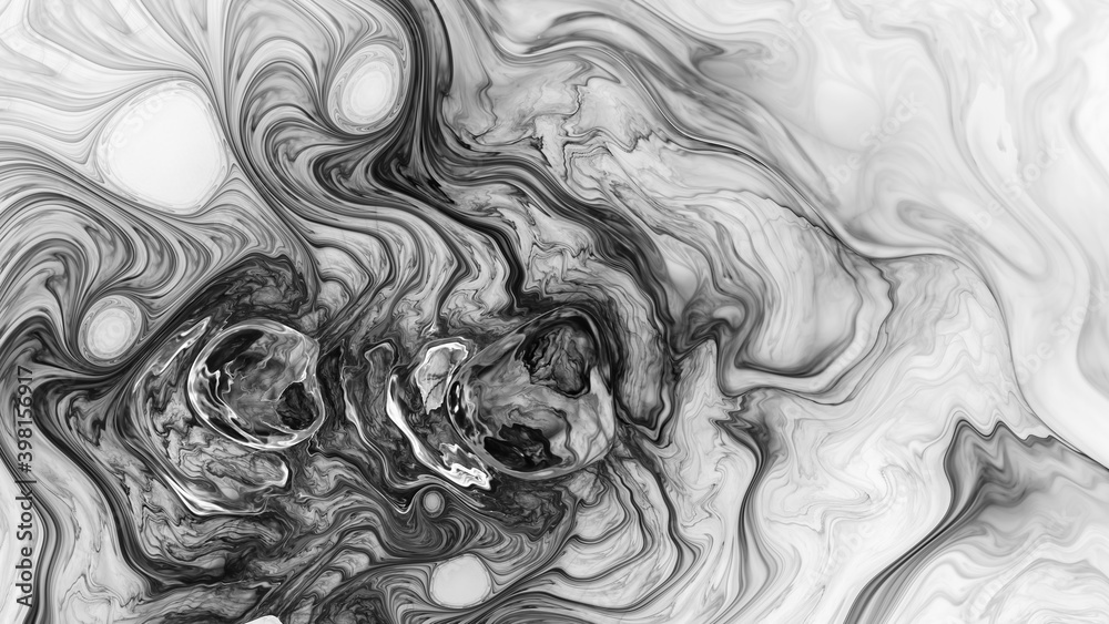 Fototapeta premium 3D illustration of abstract fractal for creative design looks like liquefied pearl.
