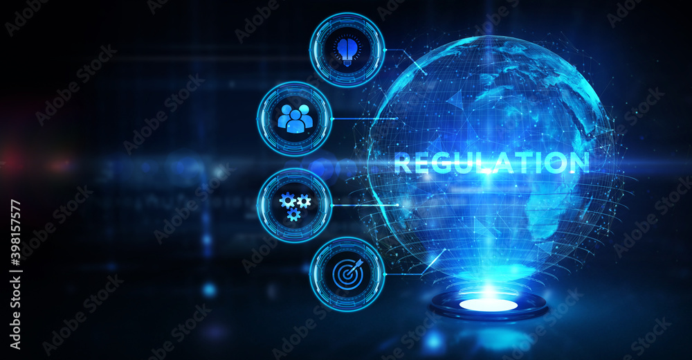Business, Technology, Internet and network concept. Regulation Compliance Rules Law Standard