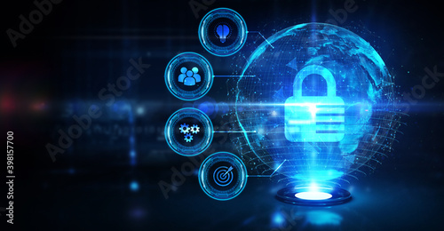 Wallpaper Mural Cyber security data protection business technology privacy concept. Torontodigital.ca