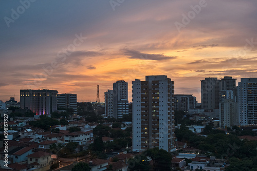 View of the region of the Local Airport in sao paulo at Sunset