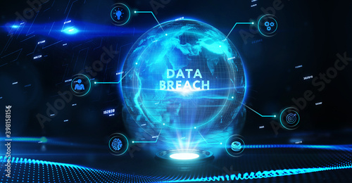 Business, Technology, Internet and network concept. shows the word: Data breach